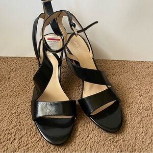 Nine West open toe black heels